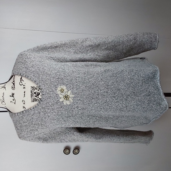 Woolrich- Gray Knit Textured Soft Alpaca/Lambswool Sweater Vintage Sz. L - Picture 1 of 8